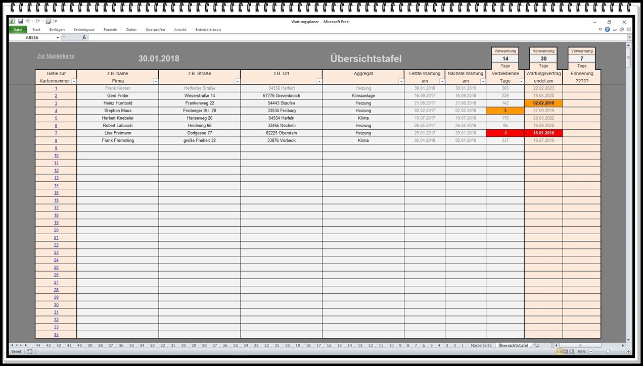Wartungsplaner Instanthaltungssoftware Software Maschinenwartung Wartungsarbeiten Planen Protokollieren Dokumentieren Prufprotokoll Jahrliche Wiederkehrende Prufung Heizungsanlagen Klimaanlagen Luftungsanlagen Wartungsnachweis Tghkg Kostenloser Gratis